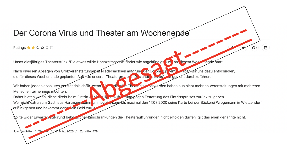 Theater absage