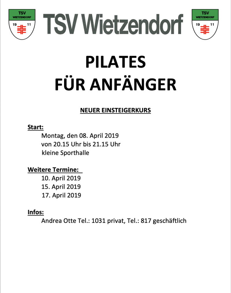 Pilates fuer anfaenger