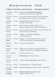 Wandertermine 2026